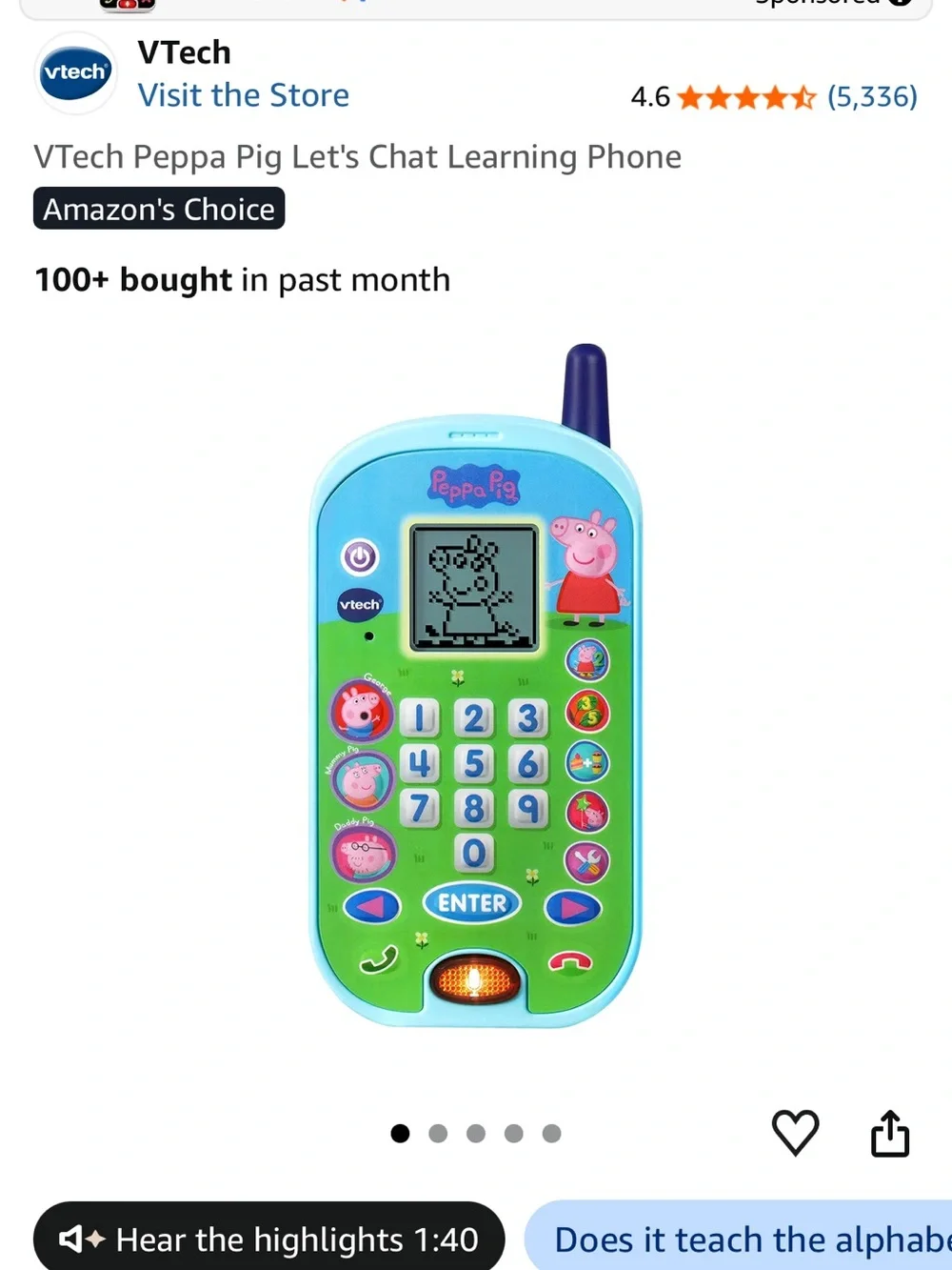 Peppa Pig Learning Phone - Teal, Blue and Green